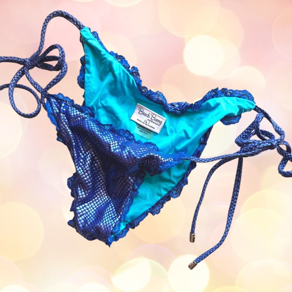 Beach Bunny metallic blue bikini bottom